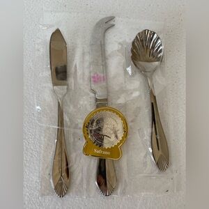 Heritage Mint Safrano Glossy Stainless Serving
Set Flatware 3 Pc Specialty NEW